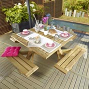 table de jardin carree